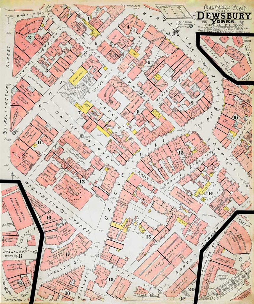 Insurance Plan of Dewsbury 1887.